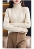 Women's Winter Double-Ply Thick High-Neck Pure Wool Cashmere Base Layer Sweater