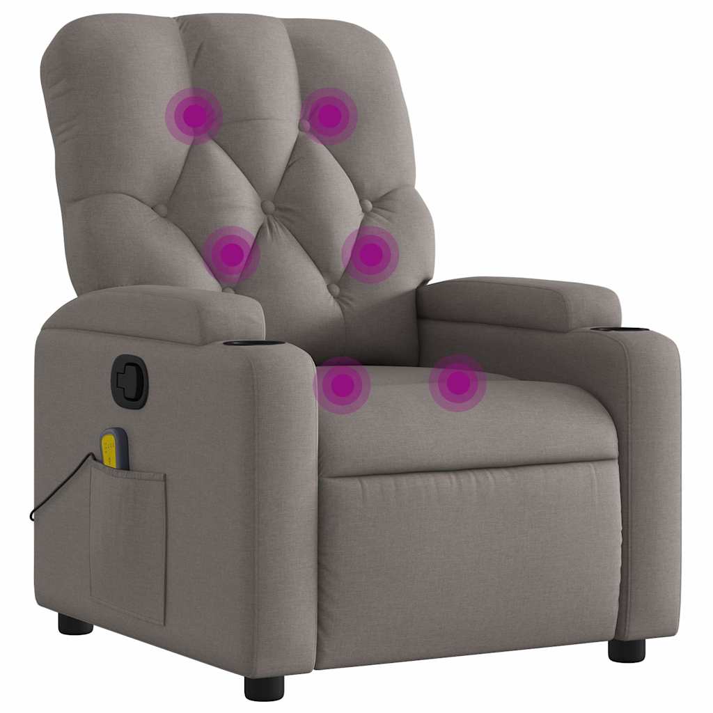 Massage Chair Taupe Fabric