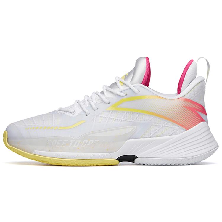New Anta Light Horseman 3 Cushioning Anti Slip And Wear Resistant Low Top Basketball Shoes White Yellow Red 112221608-1