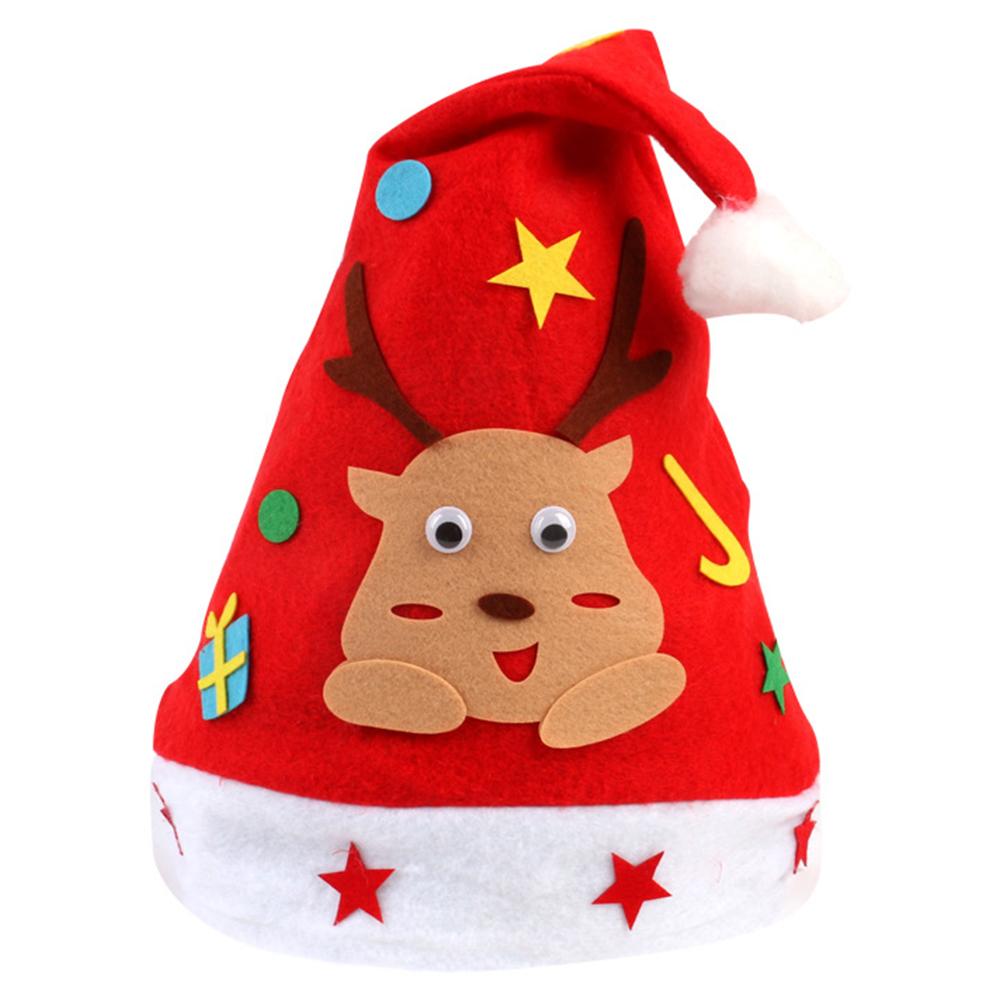Children's Kindergarten Handmade DIY Christmas Hat Making Materials Set Non-woven Cartoon Hat
