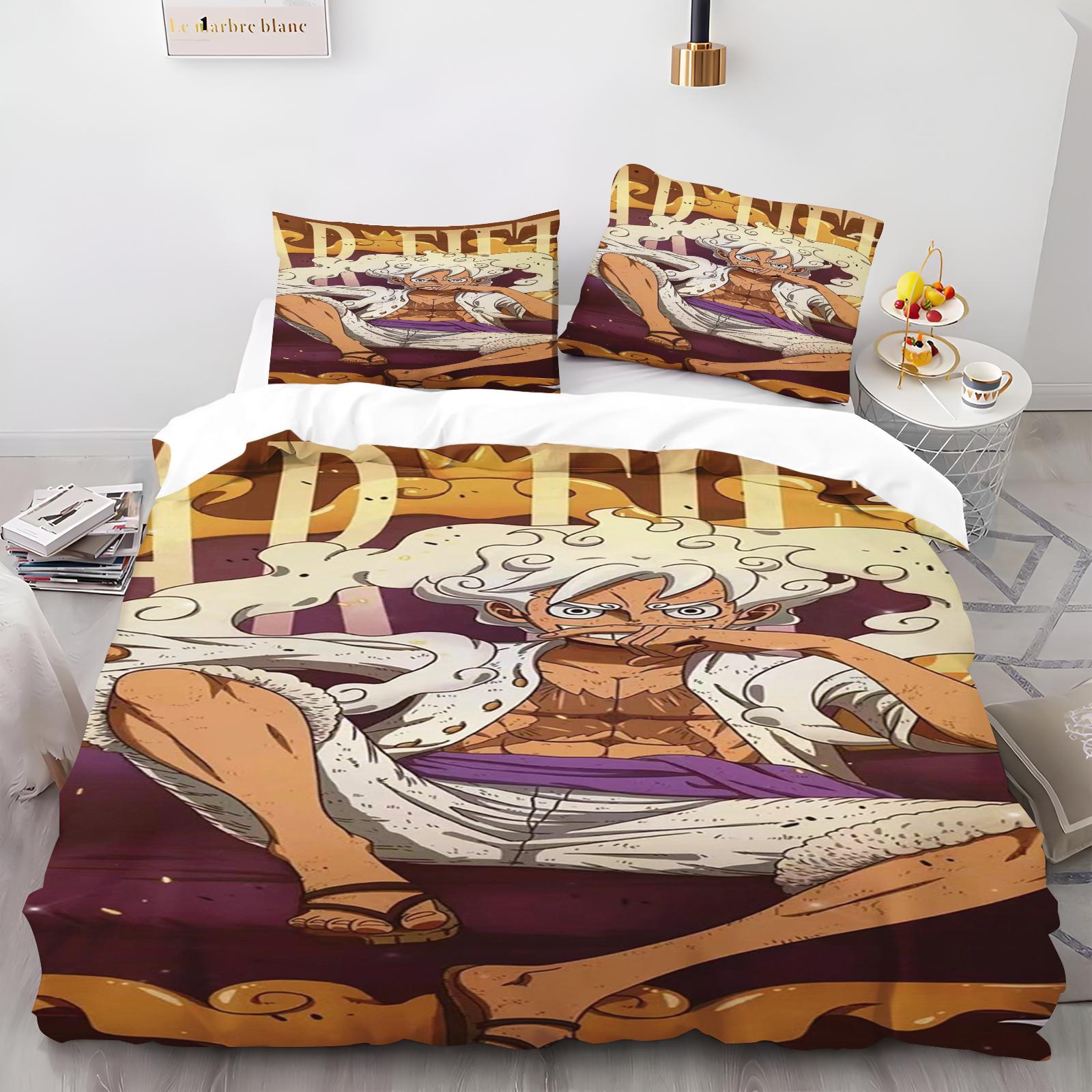

2/3pcs Bedding Set Pirates Cartoon Duvet Cover Luffy s Gear 5 Childlike Innocence Bedroom 100% Polyester Adult Gift 135x200cm
