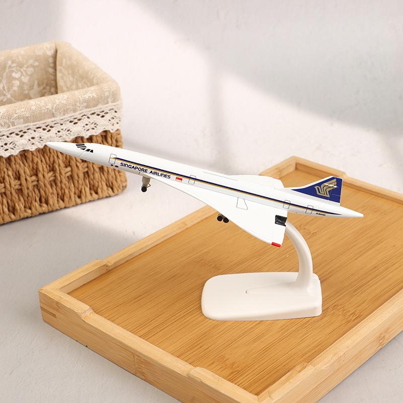 20Cm Singapore Concorde Alloy Aircraft Model With Landing Gear Airliner Alloy Diecast Air Plane Model Collection Ornament