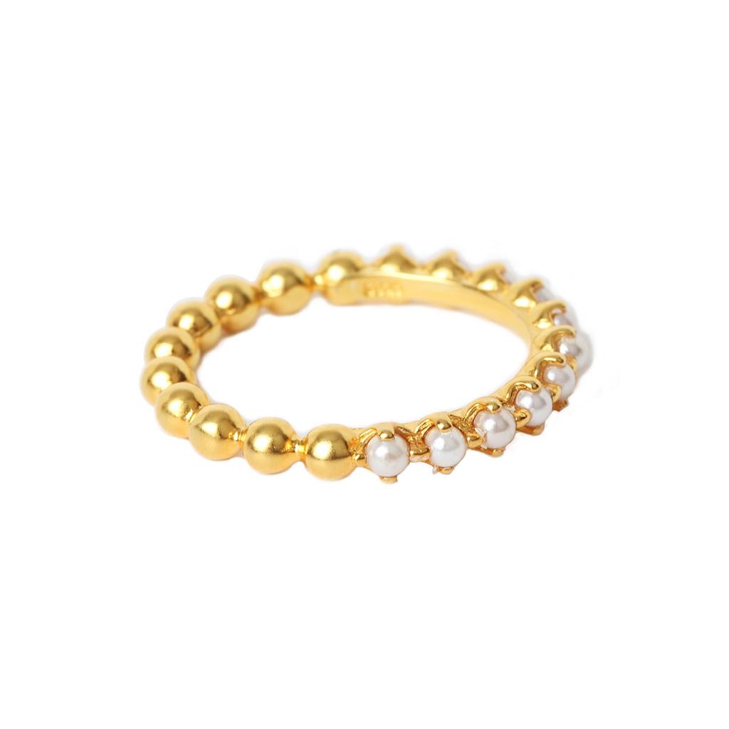 Mezmic Pearl Ball 925 Silver Ring