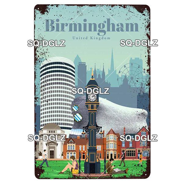 [SQ-DGLZ]Europa Stadt Metall Zeichen Vintage Plaque Platte Dekor Für Pub Bar Wand Dekor Zinn Zeichen Budapest/Moskau/Brügge Poster Geschenk