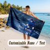 Custom Name Large Beach Towel,Blue Lock Quick Absorbent Towel For Outdoor Travel Poolside