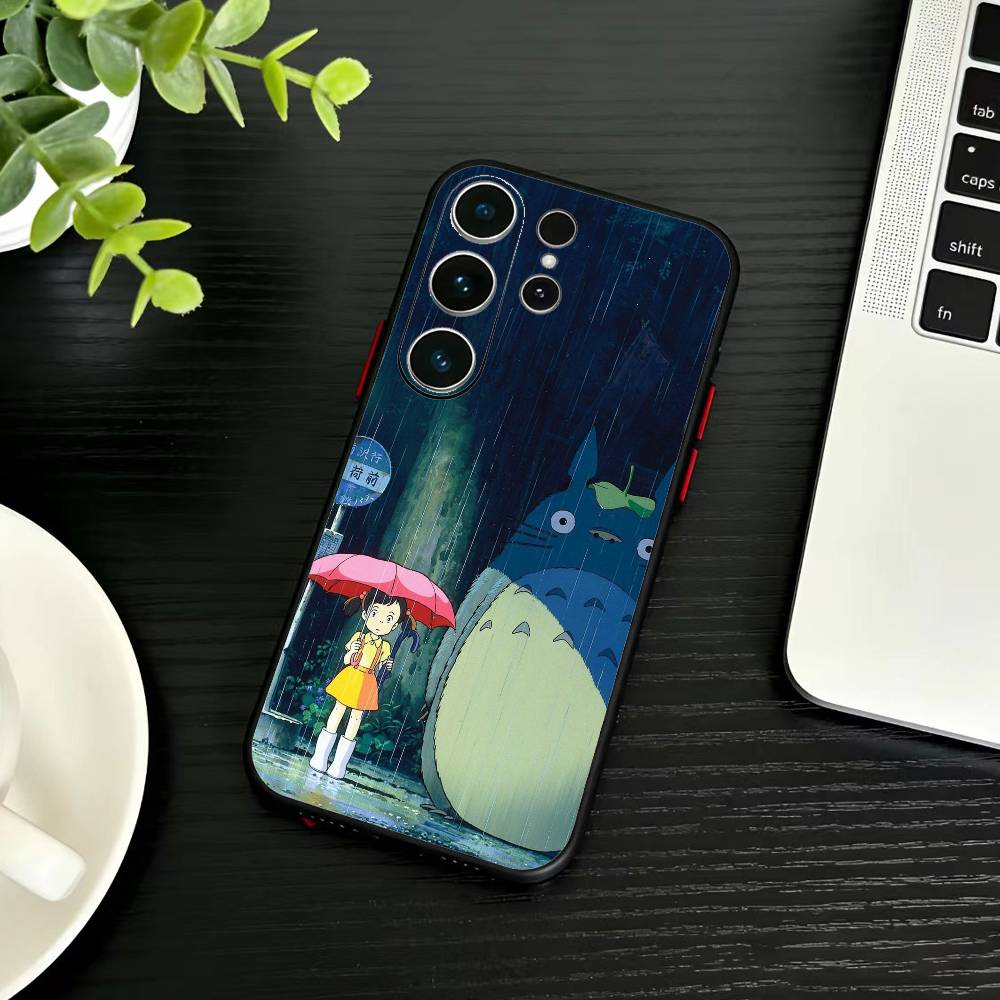 Cartoon T-Totoro-ES Phone Case For Samsung S26,S25,S24,S23,S22,S21,S20,S30,Ultra,Plus,Fe,Note,5G Black Cover