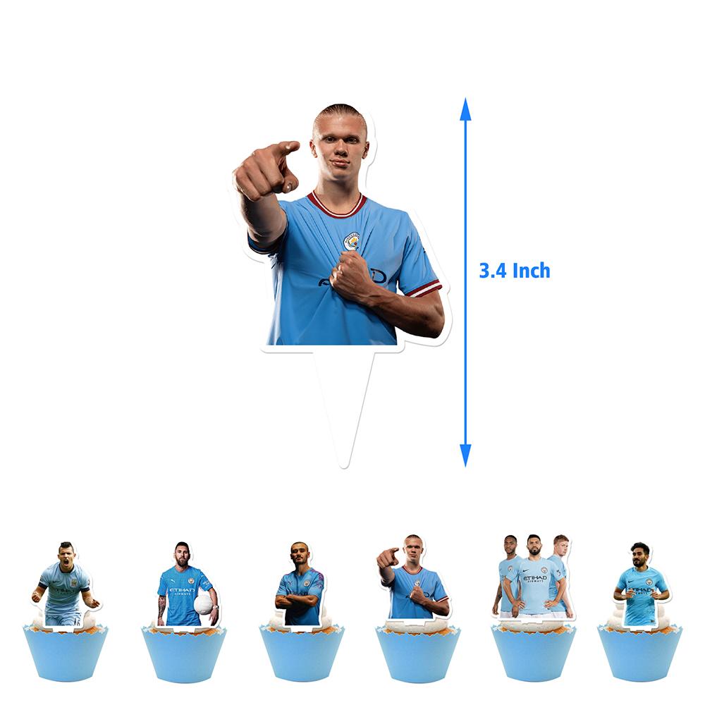 32 Stück Manchester City Ballons Enthalten ein Banner, Kuchenaufsätze, Ballons