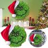 Grinch Green Plush Christmas Wreath Decorative Hanging Ornament For Festive Decor