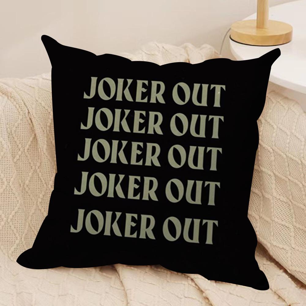 J-Joker O-Out Band Cushion Cover Soft Plush Fabric Double-Sided Printed Sofa Cushion Cover for All Seasons Home Decor Gift