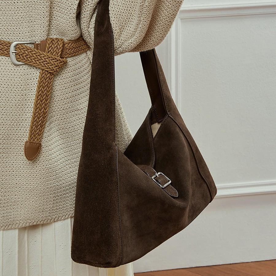 Genuine Leather Retro Premium Matte Leather Texture Underarm Bag Women'S Large-Capacity Shoulder Bag Casual Tote Bag