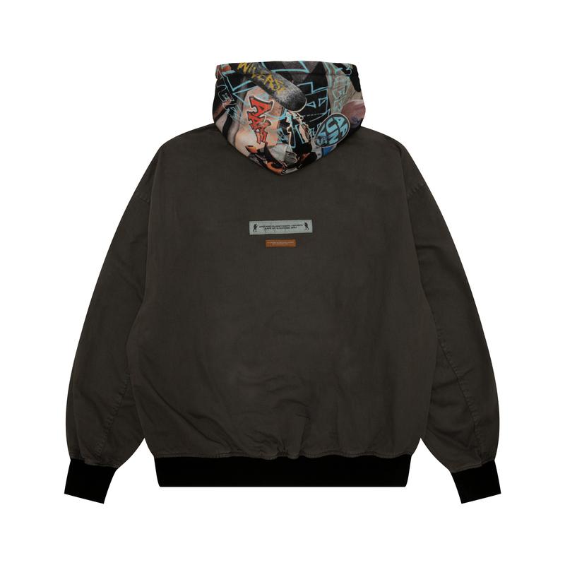 Aape logo-graffiti-print hooded jacket AAPLJM7675XXN