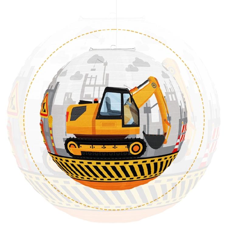 3Pieces Construction Themed Paper Lamp Hanging Decoration for Boy Birthday Party Children Room Decoration
