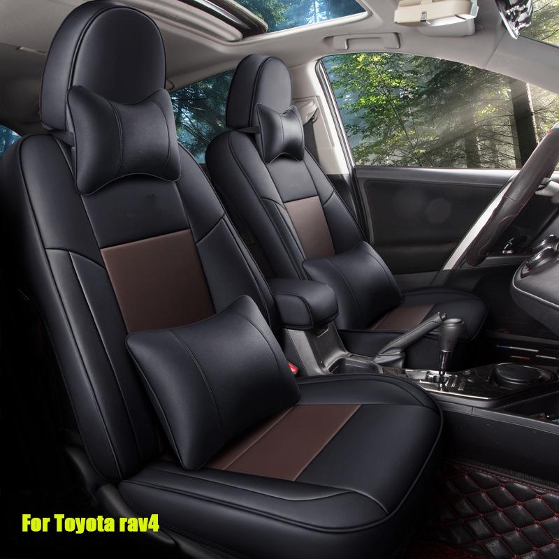 Custom Brand Made Fit Car Seat Cover For Toyota Rav4 2013 2014 2015 2016 2017 2018 Waterproof Leatherette Car Styling Auto Parts