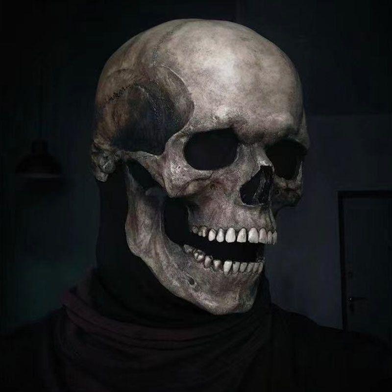 Movable Mask Halloween Jaw Full Head Skull Mask Horror Scary Cosplay Mask