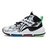 Li Ning Kids Basketball Series Shock Absorption Rebound Letter Print Mid-Top Basketball Shoes Kids basketball shoes Black White YKBS078-11