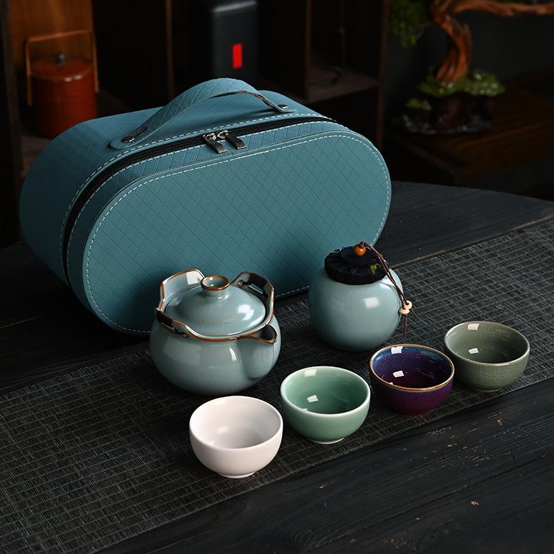 Five Famous Kilns Portable Travel Tea Set, Business Bank Company Event Gifts Can Be Used As Gift Boxes