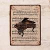Retro Piano Notes Metal Sign Wall Decor 20x30 Cm Living Room Bedroom Vintage