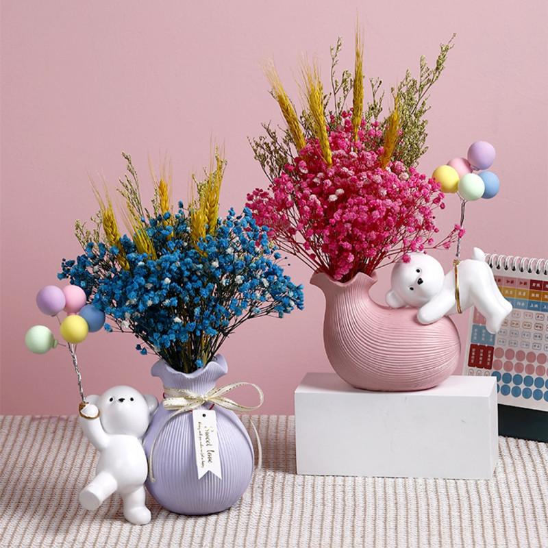 Bear vases Flower Decorations Household Ornaments Home Living Room Decor Accessories Interior Office Desktop Decor Gift