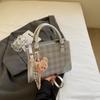 Korean foreign style handbag women's 2025 summer new fashion plaid small square bag high value shoulder messenger bag