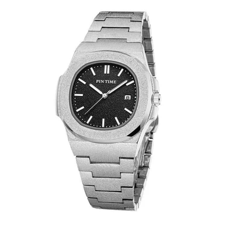 Frosted Case Black Matte Material Business Quartz Watch Men High Quality Cool Dial Classic Personality Watches Men Luxury Clcok