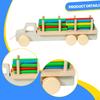 Wooden Building Blocks Vehicle Toy Preschool Shape Sorter Stacking Game Kids