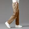 Mens Casual Cargo Pants Drawstring Elastic Waist Joggers Loose Fit Lightweight Pants with Multi Pockets