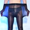 Men'S Horse Oil Stockings 360 Seamless Sexy Ultra-Thin Shiny Pantyhose Silky Tube Jj Set Airplane Socks