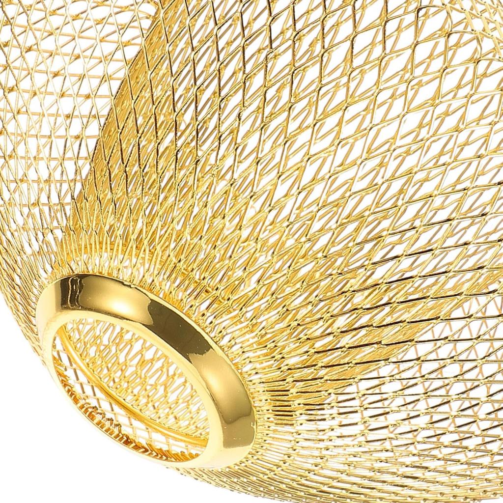 Gadpiparty Golden Iron Mesh Pendant Light Shade - Vintage Hollow Ceiling Lamp Cover for Home, Kitchen, Bar, and Restaurant Decor