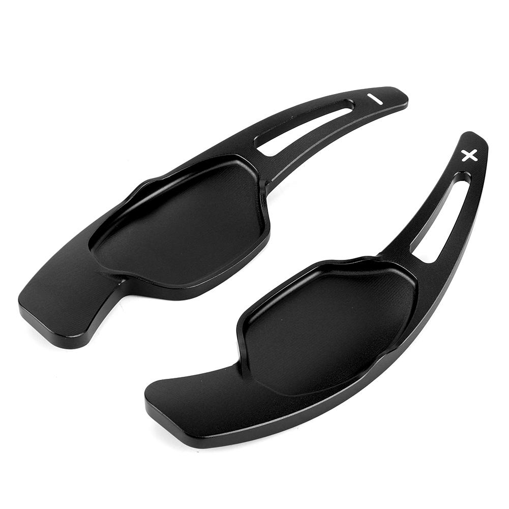 Pair Aluminum Alloy Steering Wheel Shift Paddle Shifter Extension Fit for Cadillac XTS 13 18Black