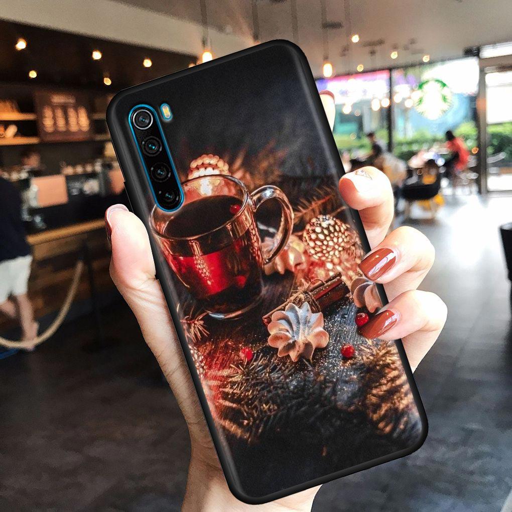 Christmas Santa Claus Mobile Phone Shell for Redmi Note 10 11 11S 11E 7 8 8T 9 9S 9T Pro Plus 4G 5G Black Soft Case Cover Fundas