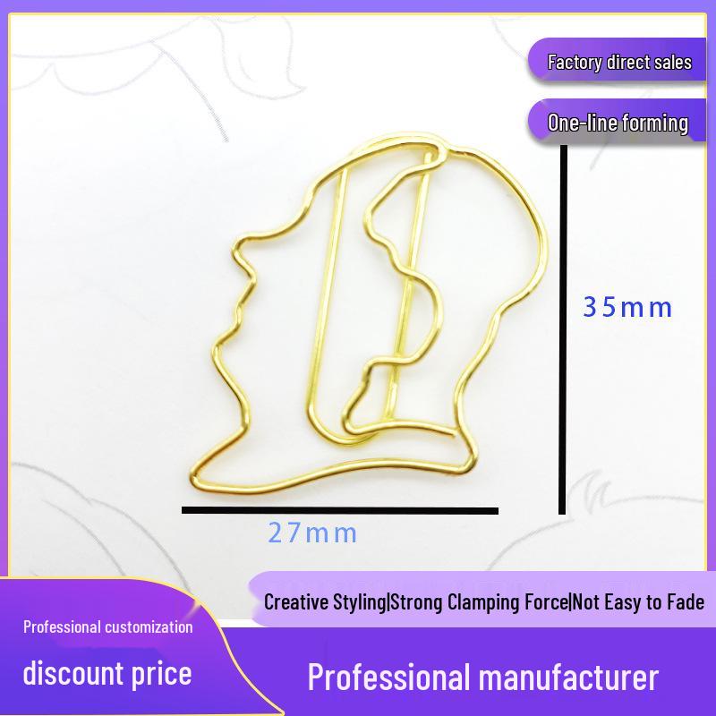

Gold Irregular-Shaped Metal Paperclip and Binder Clip 35x27mm золотий
