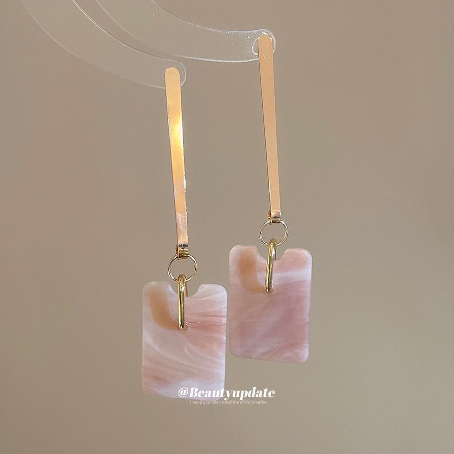 Übertriebene geometrische Acetat-Quadrat-Ohrringe – Europäischer & Amerikanischer High-End-Mode-Hänge-Schmuck