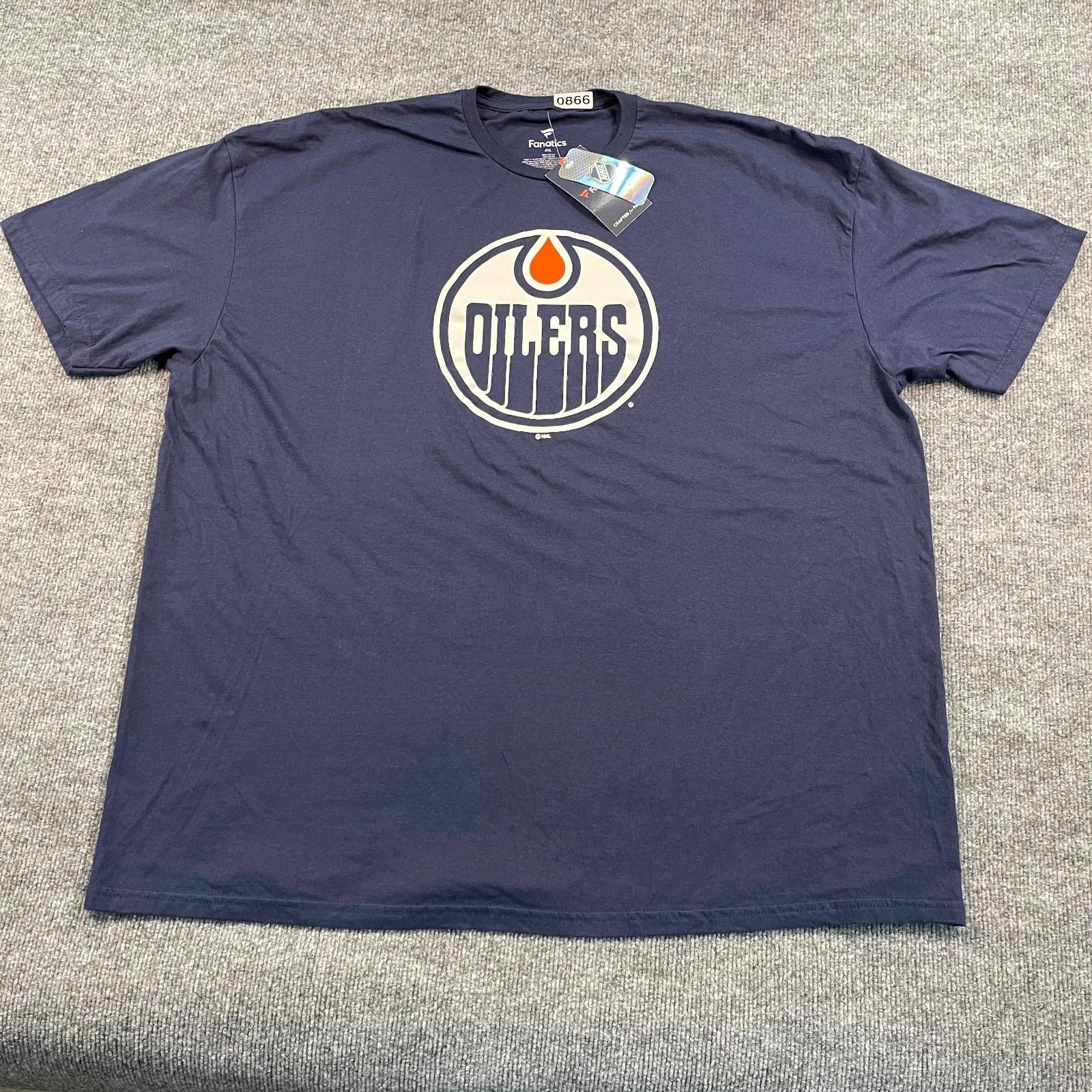 NWT Fanatics NHL Edmonton Oilers Shirt 4XL 28x33 Blue 2XL