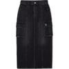 New MLB New York Yankees Denim Long Skirts Women's Black 3FDSB0251-50BKS