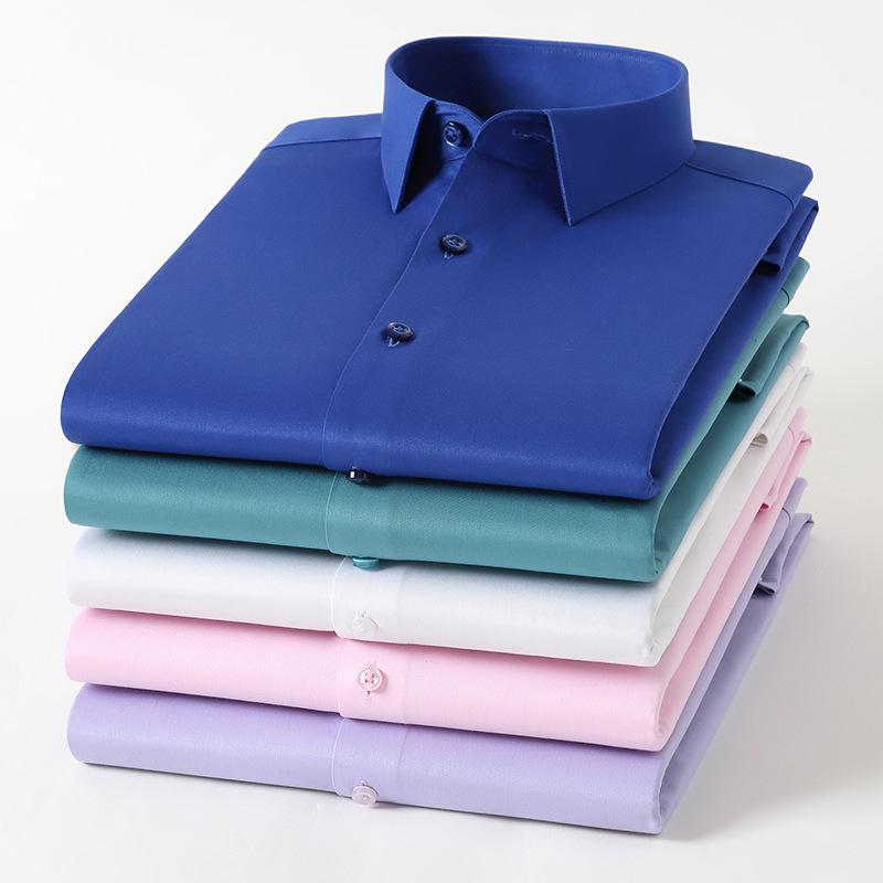 Unisex Long Sleeve Bamboo Fiber Non-Iron Shirt - High Drape and Elastic, Available In Stock.