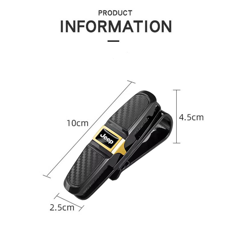 Car Glasses Clip Sun Visor Card Ticket Clamp Fastener For Jeep Renegade Wagoneer Avenger Recon Wrangler JK Gladiator Compass AJW1