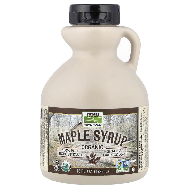 Real Food, Organic Maple Syrup, Grade A, Dark Color, 16 fl oz (473 ml)