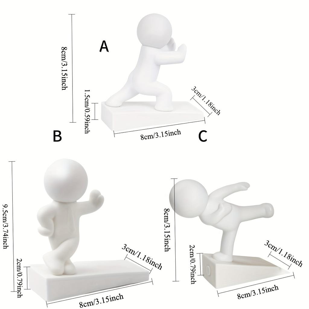 Schwerlast-Türstopper, Kung-Fu-Figuren-Design, Rutschfester Bodenschutz, Einfache Installation, Haustiersicherer Türschutz, Kratz-