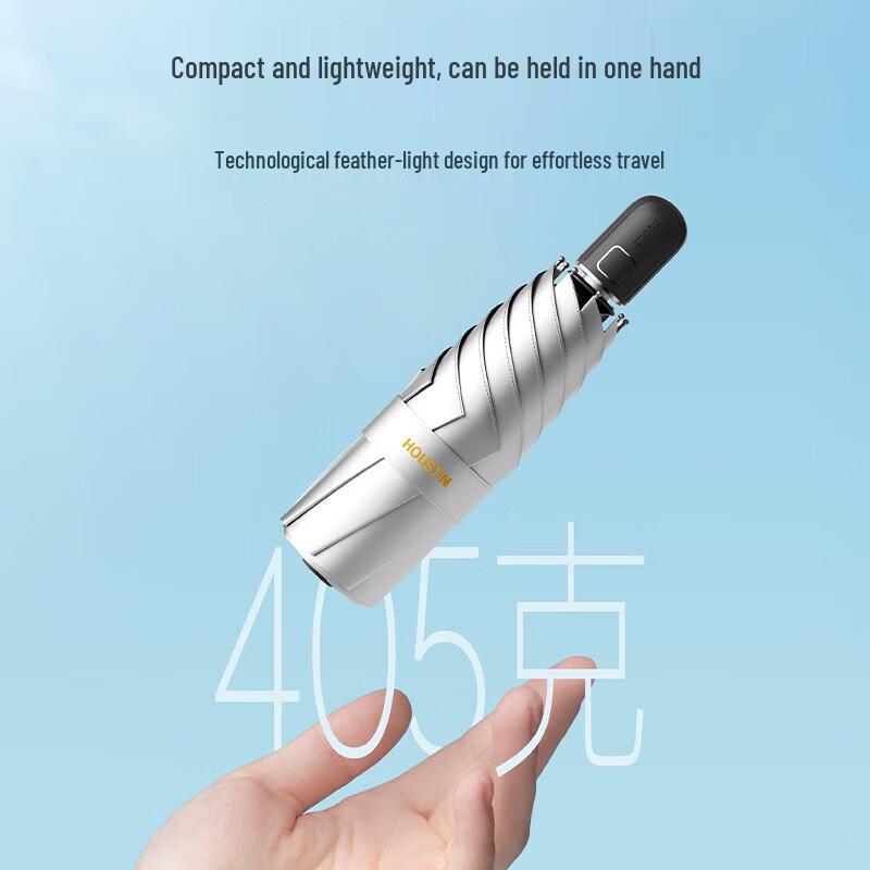 ZUODU Automatic Three-Fold Double-Layer Titanium Silver Sunshade Umbrella