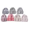 Autumn and winter mixed color rabbit velvet long hair knitted hat double-layer folded edge soft waxy comfortable versatile wool hat