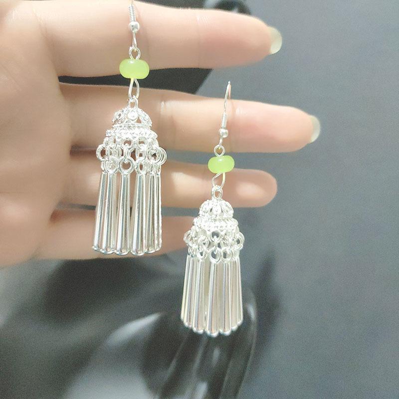 Ethnic style earrings Alloy silver-plated Miao ethnic minority Dong Yi earrings Earrings