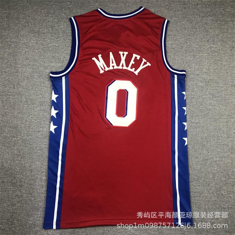 Philadelphia 76ers 0 Tyrese Maxey Basketball Jersey Men Women Breathable Sportswear Fall Winter