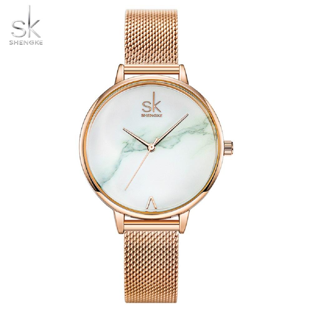 Damen Armbanduhr Weibliche Uhr Mode Einfach Marmormuster Quarz Uhr Armband Wasserdicht Damen Uhr 0039