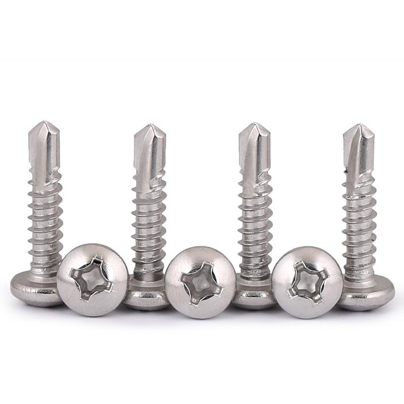 Stainless Steel 304 Phillips Round Head Self-Drilling & Tapping Screws, M3.9/M4.8/M5.5 Swallowtail Bolts