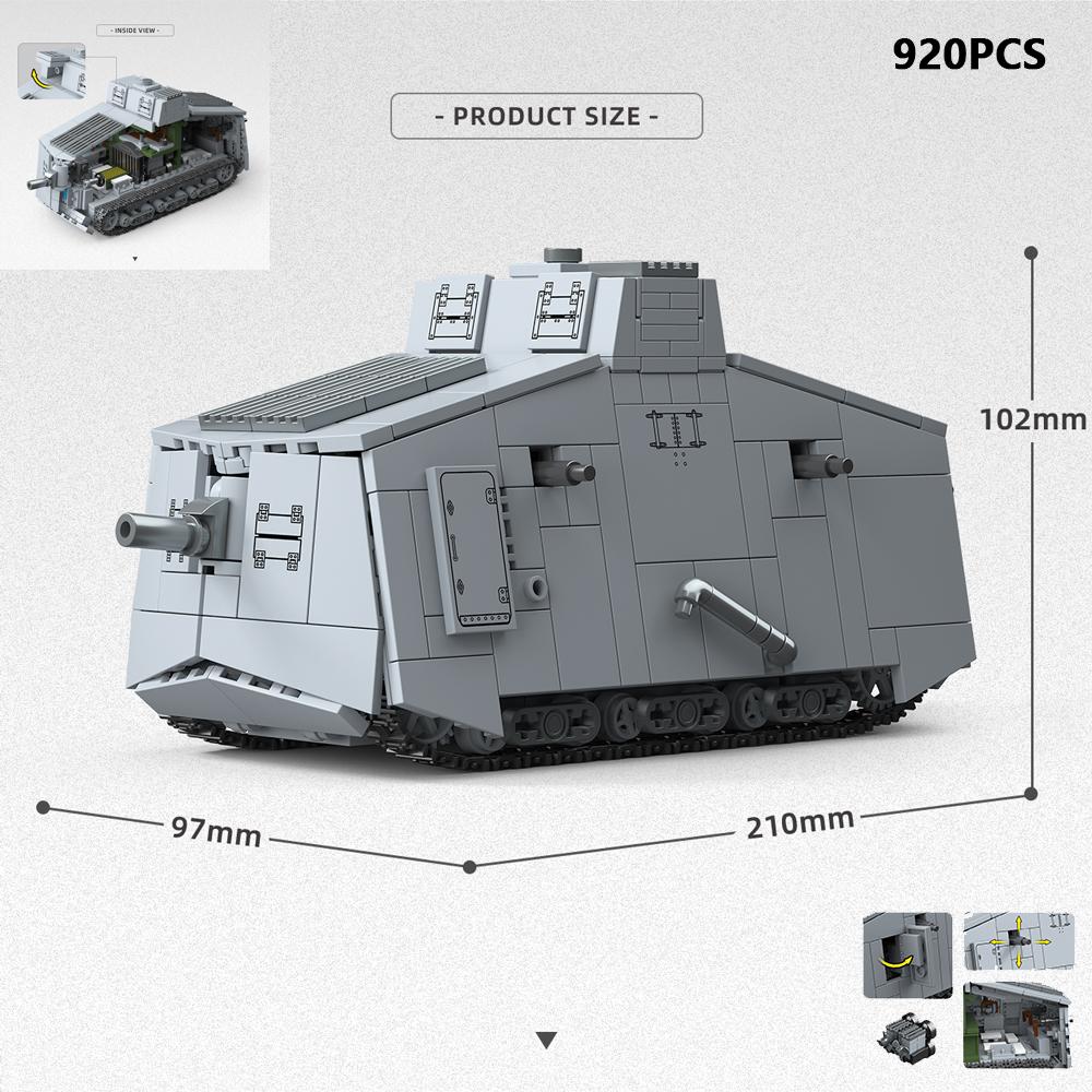 Retro Military Tank Building Blocks A13 MK.I Cruiser MK III Light Armored Vehicle Model DIY Assembly Bricks Collectible Educatio
