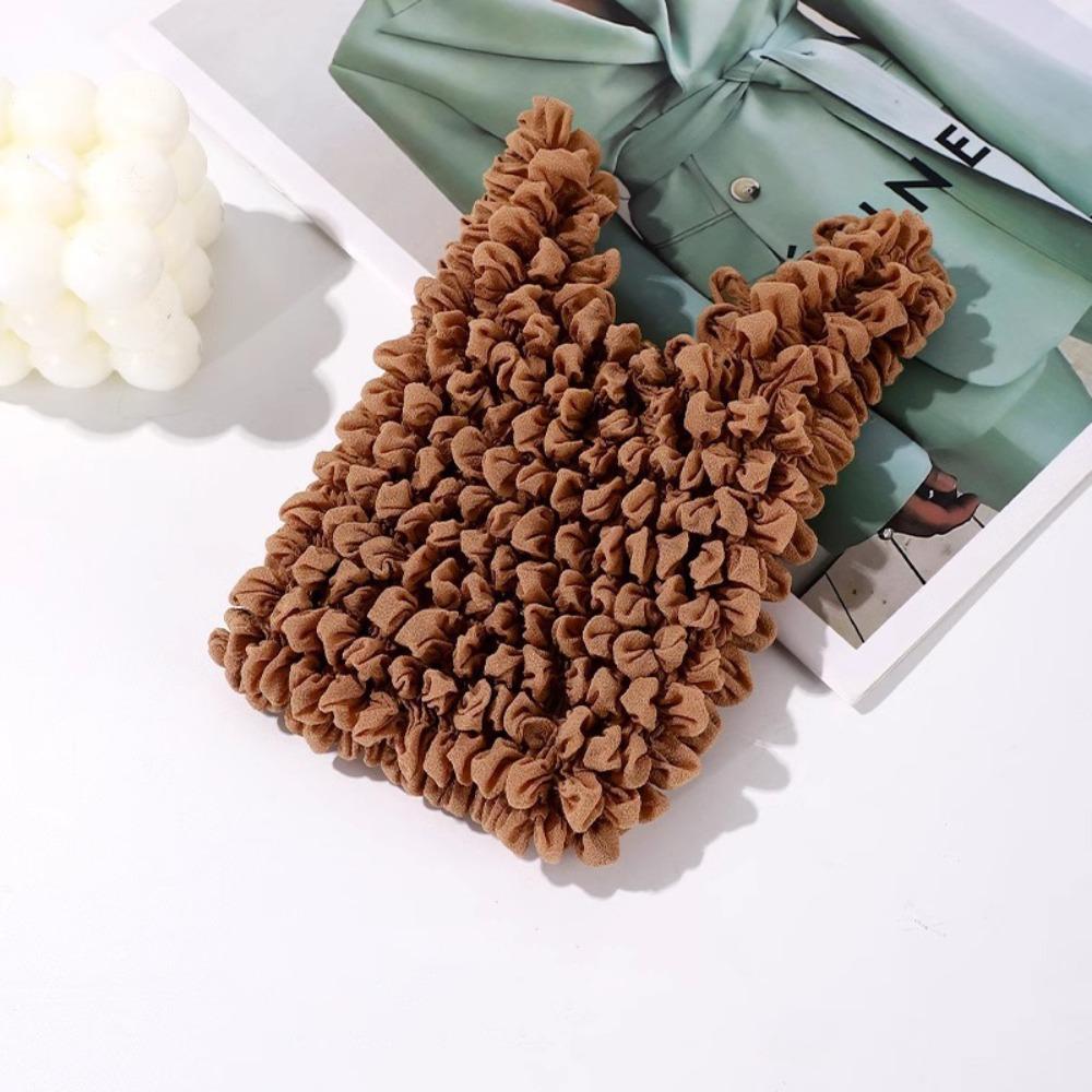 Large Capacity Pleated Flexible Handbag Shopping Bag Stretch Puff Bag Foldable Storage Bag  Travel