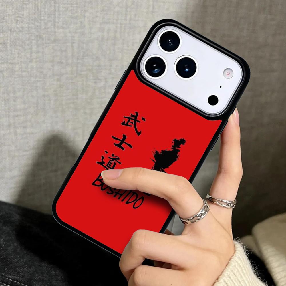 Capa Case for iPhone 17 Air 16 Pro Max 15 Plus 11 13 Mini 14 12 Back Phone Cover Bushido Samurai soft