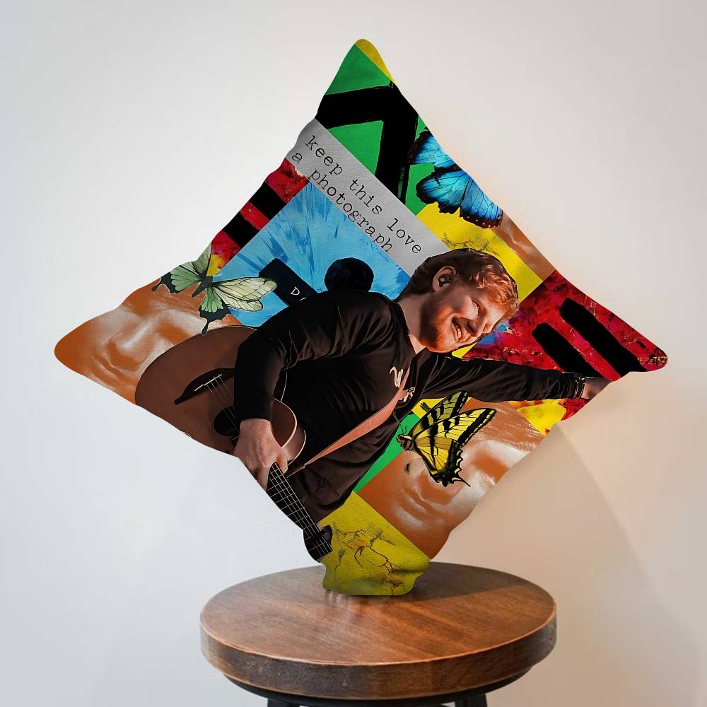 Singer E-Ed S-Sheeran Pillow Covers Cartoon Sofa Decorative Home Double-Sided Printing Short Plush Cute Cushion Cover