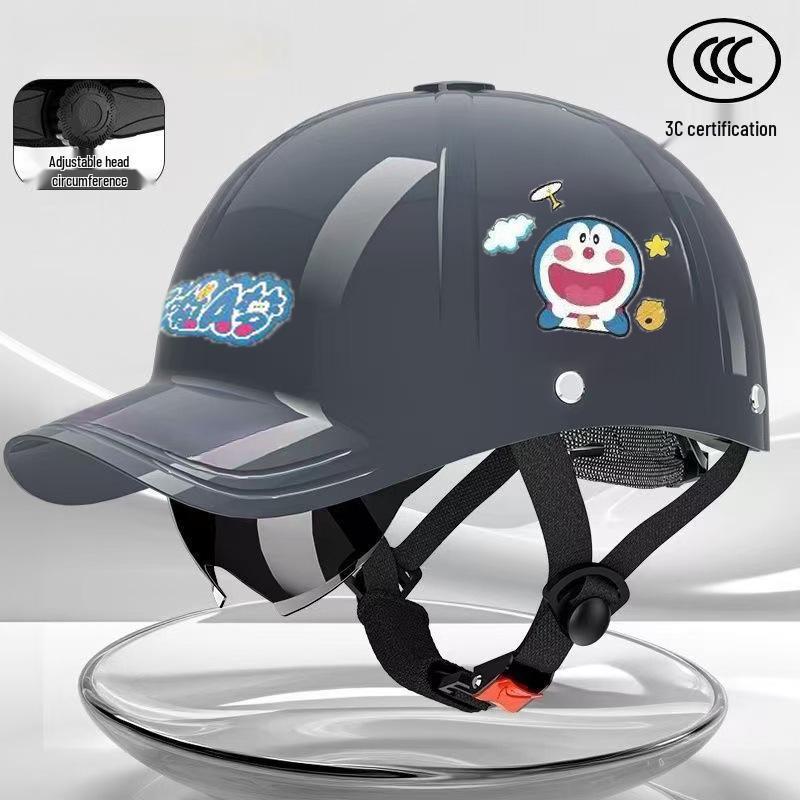 Unisex 3C Certified Adjustable Motorcycle Helmet - Four Seasons Breathable Cap with Sun Protection