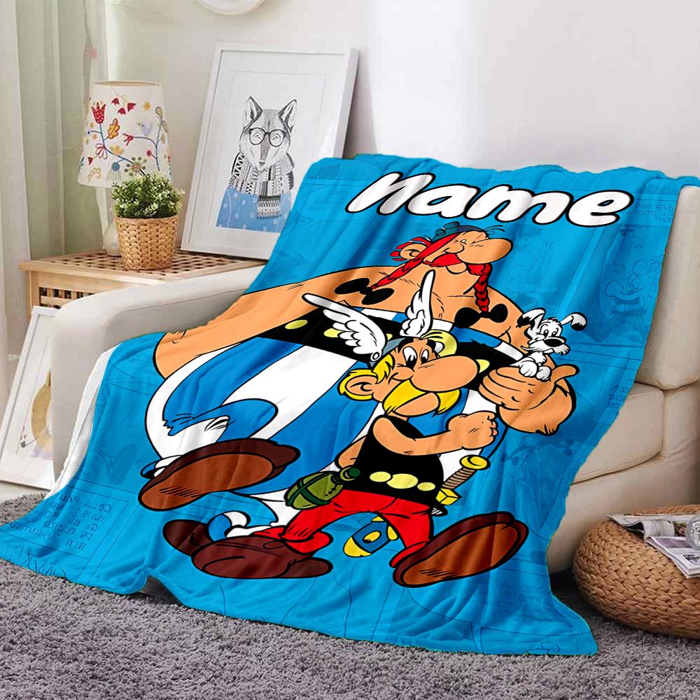 Personalisierbare Decke mit Namen und Persönlichkeit Asterix, Weich & Warm, für Sofa, Büro, Bett, Reise, Mittagspause, Geschenk, Geeignet für alle Jahreszeiten